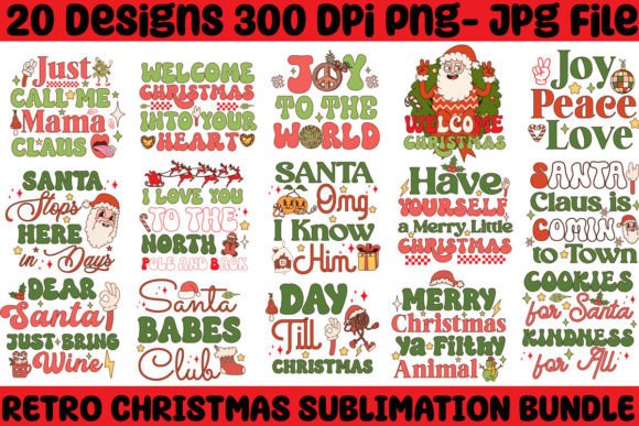Download Retro Christmas Sublimation Bundle - Christmas sublimation bundle Collection