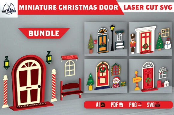 Download Miniature Christmas Door SVG Bundle - Christmas door svg Collection